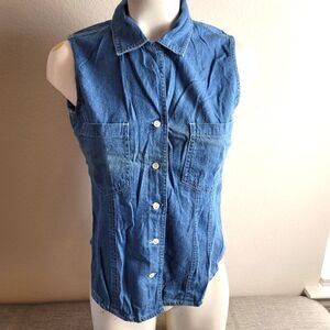 VINTAGE CHAMONIX Denim Button Down Top